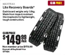 SuperCheap Auto Maxtrax lite recovery boards offer