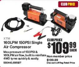 SuperCheap Auto XTM 160LPM 150PSI Single Air Compressor offer