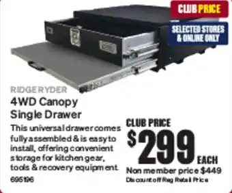 SuperCheap Auto RIDGERYDER 4WD Canopy Single Drawer offer