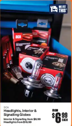 SuperCheap Auto SCA Headlights, Interior & Signalling Globes offer