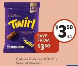 Foodworks Cadbury Sharepack Selected Varieties offer