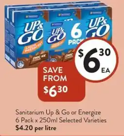Foodworks Sanitarium Up & Go or Energize Selected Varieties offer
