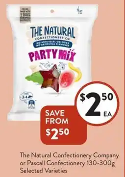 Foodworks The Natural Confectionery Company or Pascall Confectionery Selected Varieties offer