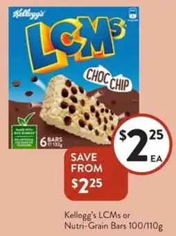 Foodworks Kellogg's LCMs or Nutri-Grain Bars offer