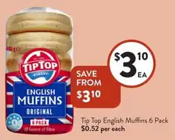 Foodworks Tip Top English Muffins offer
