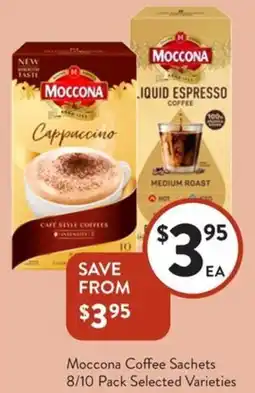 Foodworks Moccona Coffee Sachets Selected Varieties offer
