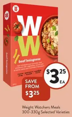 Foodworks Weight Watchers Meals Selected Varieties offer