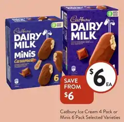 Foodworks Cadbury Ice Cream Selected Varieties offer