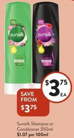 Foodworks Sunsilk Shampoo or Conditioner offer