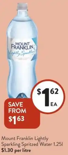 Foodworks Mount Franklin Lightly Sparkling Spritzed Water offer