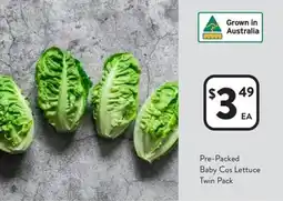 Foodworks Pre-Packed Baby Cos Lettuce Twin Pack offer