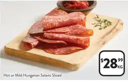 Foodworks Hot or Mild Hungarian Salami Sliced offer