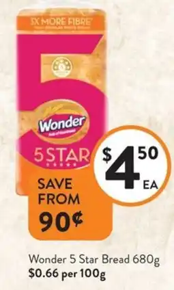 Foodworks Wonder 5 Star Bread offer