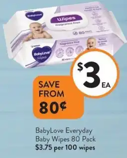 Foodworks BabyLove Everyday Baby Wipes offer