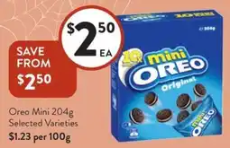 Foodworks Oreo Mini Selected Varieties $1.23 per 100g offer