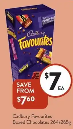 Foodworks Cadbury Favourites Boxed Chocolates offer