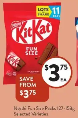 Foodworks Nestlé Fun Size Packs Selected Varieties offer