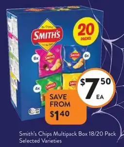 Foodworks Smith's Chips Multipack Box Selected Varieties offer