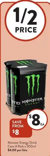 Foodworks Monster Energy Drink Cans offer