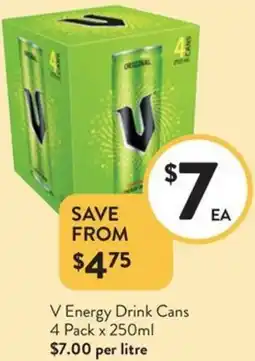 Foodworks V Energy Drink Cans offer
