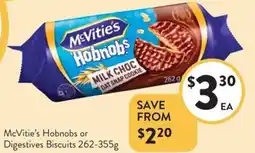 Foodworks McVitie's Hobnobs or Digestives Biscuits offer