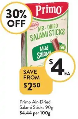 Foodworks Primo Air-Dried Salami Sticks offer