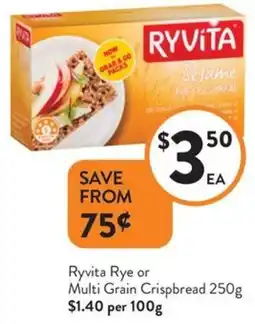 Foodworks Ryvita Rye or Multi Grain Crispbread offer