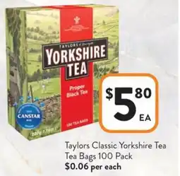Foodworks Taylors Classic Yorkshire Tea Tea Bags offer