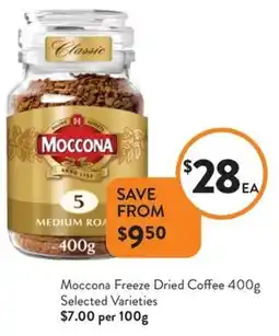 Foodworks Moccona Freeze Dried Coffee Selected Varieties offer