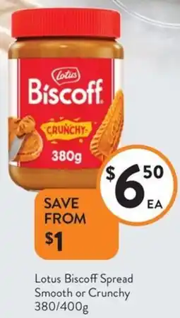 Foodworks Lotus Biscoff Spread Smooth or Crunchy offer