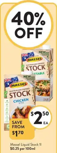 Foodworks Massel Liquid Stock offer