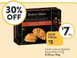 Foodworks Herbert Adams Vegetable Pastie offer