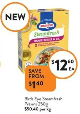 Foodworks Birds Eye Steamfresh Prawns offer