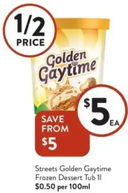 Foodworks Streets Golden Gaytime Frozen Dessert Tub offer