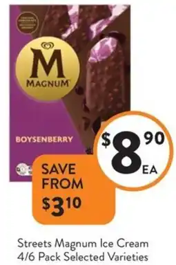 Foodworks Streets Magnum Ice Cream Selected Varieties offer