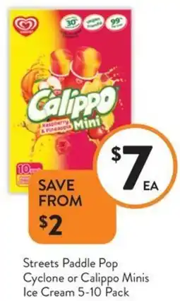Foodworks Streets Paddle Pop Cyclone or Calippo Minis Ice Cream offer