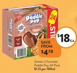 Foodworks Streets Chocolate Paddle Pop offer