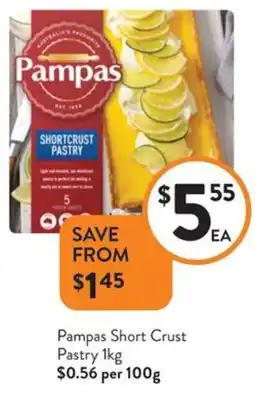 Foodworks Pampas Short Crust Pastry offer