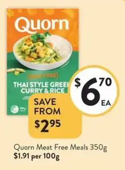 Foodworks Quorn Meat Free Meals offer