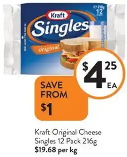 Foodworks Kraft Original Cheese Singles offer