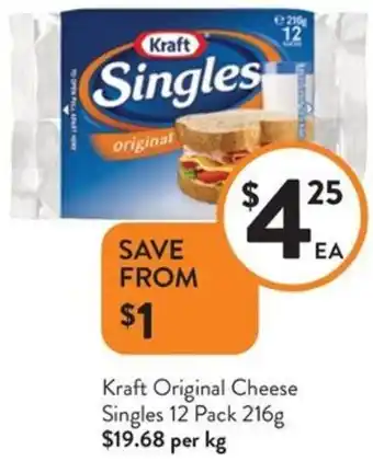 Foodworks Kraft Original Cheese Singles offer