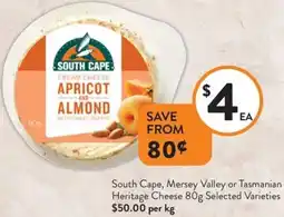 Foodworks South Cape, Mersey Valley or Tasmanian Heritage Cheese offer