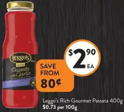 Foodworks Leggo's Rich Gourmet Passata offer