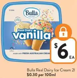 Foodworks Bulla Real Dairy Ice Cream offer
