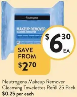 Foodworks Neutrogena Makeup Remover Cleansing Towelettes offer