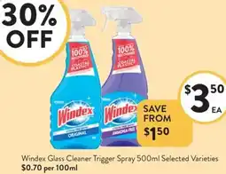 Foodworks Windex Glass Cleaner Trigger Spray offer