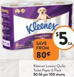 Foodworks Kleenex Luxury Quilts Toilet Paper offer