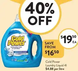 Foodworks Cold Power Laundry Liquid offer