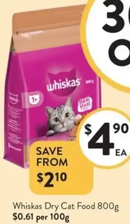 Foodworks Whiskas Dry Cat Food offer