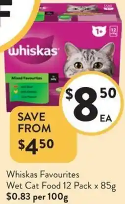Foodworks Whiskas Favourites Wet Cat Food offer